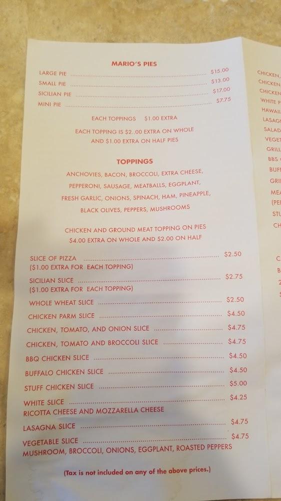 Mario's Pizzeria Menu image 4